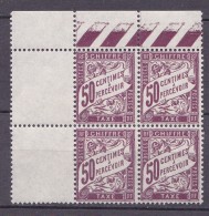 N° 37 Taxes 50 Centimes  Lilas: Un Bloc De 4  Timbres Neuf Impéccable - 1960-.... Mint/hinged