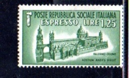 1944 - REPUBBLICA SOCIALE ITALIANA - R.S.I - ESPRESSO DUOMO DI PALERMO -  NUOVO MNH** - F051 - Express Mail