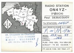 CARTE QSL BELGIQUE ON4YZ, RADIO AMATEUR, WALCOURT, PROVINCE DE NAMUR, BELGIUM - Radio-amateur