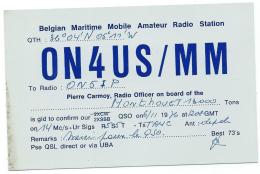 CARTE QSL BELGIQUE ON4US/MM, BELGIAN MARITIME MOBILE AMATEUR RADIO STATION, BELGIUM - Amateurfunk