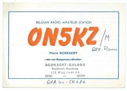 CARTE QSL BELGIQUE ON5KZ, RADIO AMATEUR, GENK, PROVINCE DE LIMBOURG, BELGIUM - Radio Amateur