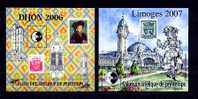 Superbes BLOCS CNEP - TIRAGE LIMITE N° 45 DIJON 2006 Et 48 LIMOGES 2007 Neufs MNH - CNEP