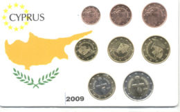 CYPRUS 2009 COMPLETE EURO COINS SET UNC IN NICE PACKING - Chipre