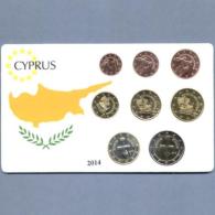 CYPRUS 2014 COMPLETE EURO COINS SET UNC IN NICE PACKING - Cyprus