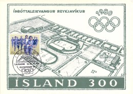 ISLANDE CARTE MAXIMUM NUM YVERT  557 SPORT COURSE A PIEDS - Cartes-maximum