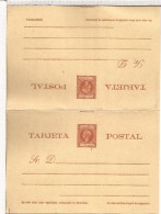 PUERTO RICO 1898 ENTERO POSTAL DOBLE ALFONSO XIII 3 + 3 CENTAVOS - Porto Rico