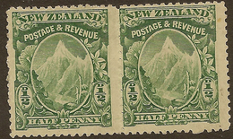 NZ 1898 1/2d Mt Cook P14 Pair SG 279 HM #WQ323 - Nuevos