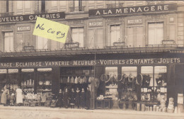 VERNON : Devanture Des Nouvelles Galeries "A La Ménagère " T.CHAUME- Superbe Carte Photo - Commerce - Vernon