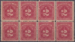 1914-114 CUBA REPUBLICA. 1914. Ed.6. 2c TASA POR COBRAR. POSTAGE DUE. BLOCK 8. ORIGINAL GUM. - Ungebraucht