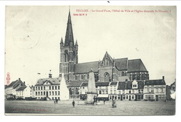 +++ CPA - EEKLO - EECLOO - La Grand'Place ,l'Hôtel De Ville Et L'Eglise St Vincent - Albert Sugg Série 34 N 2  // - Eeklo