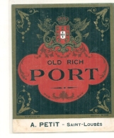 étiquette - Années 1930/1970* -OLD RICH PORT - LOBES A Petit - Bouffons
