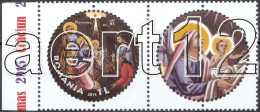 ROMANIA, 2015, Christmas, Religion, Painting, Icon, Round Stamp, Set Of 1 + Label, MNH (**), LPMP 2082 - Ungebraucht