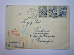 ENVELOPPE  REC  Au Départ De  LJUBLJANA 1 B  à Destination De TOULOUSE  1957   - Brieven En Documenten