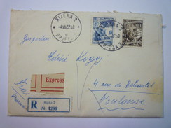 ENVELOPPE  REC  Au Départ De  RIJEKA 2  à Destination De TOULOUSE  1958   - Lettres & Documents