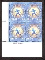 Estonia 1998 MNH Stamp Corner Block Of 4 Mi 316 18th Olympic Winter Games, Nagano - Inverno1998: Nagano