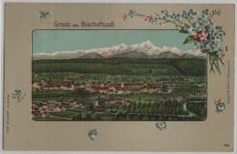 Gruss Aus Bischofszell - Totalansicht - Farbige Präge-Litho - Nach Ragaz - Bischofszell