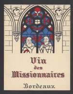 Etiquette De Vin Bordeaux  -  Vin Des Missionnaires  -  Thème Religion - Religie