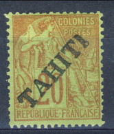 Tahiti 1893 N. 13 C. 20 Rosso Mattone Su Verde MH Catalogo € 100 - Other & Unclassified