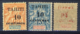 Tahiti 1903 Serie 31. 32, 33 MH (. 35 Decalco Della Sovrastampa) Catalogo € 35 - Andere & Zonder Classificatie