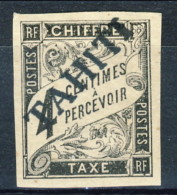 Tahiti 1893 Tasse N. 4 C.  4 Nero MH Catalogo € 530 Sovrastampa Probabile FALSO - Other & Unclassified