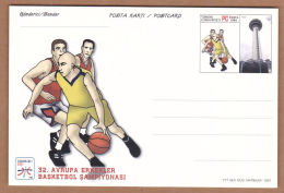 AC - TURKEY POSTAL STATIONARY - 32nd MEN'S EUROPEAN BASKETBALL CHAMPIONSHIP EUROBASKET - 2001 ANKARA - Entiers Postaux