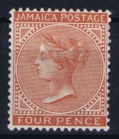 Jamaica : 1883 SG 22a  Sc 22a Red Orange MH/* Falz/ Charniere, Colour Checked With Daylight Lamp + Sg Colour Key - Jamaica (...-1961)