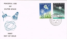 20059. Carta F.D.C. LAGOS (Nigeria) 1963. Placeful Ise Of Space - Afrique