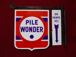 - Plaque émaillée "Pile Wonder" . Double Face - - Other & Unclassified