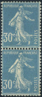 Neuf Sans Charnière N° 192, 30c Bleu Semeuse, Impression Sur Raccord Sur Paire Verticale, T.B. Maury - Autres & Non Classés