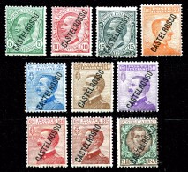 ITALIA Ex Colonie 1924 Castelrosso 10v. Completa MNH ** LUSSO! Soprastampa Obliqua - Castelrosso