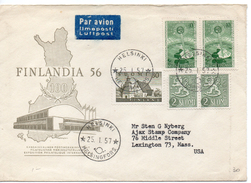 Carta Con Matasellos De Helsinki 1957 - Storia Postale