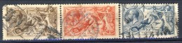 UK Giorgio V 1913 Serie N. 153-155 Fondo A Linee Orizzontali Fil 14 Usati Catalogo € 1100 - Unclassified