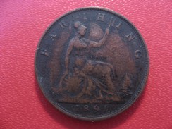 Grande-Bretagne - UK - Farthing 1891 Victoria 3666 - B. 1 Farthing