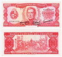 ® URUGUAY 1967: Billete Variante Difícil $100 - Uruguay