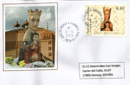 Nostra Senyora De Meritxell (Sainte Patronne De L'Andorre), Sur Lettre Adressée En Espagne - Lettres & Documents