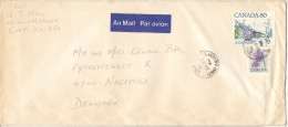 Canada Cover Sent Air Mail To Denmark Williamstown 20-8-1981 - Covers & Documents