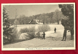 FIZ-15  Les Rochats Sur Provence, Jura Vaudois, Skieurs, ANIME. Cachet Provence 1914. Tampon Les Rochats - Provence