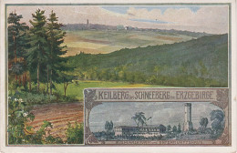 Litho AK Keilberg Bismarckturm Gasthof Unterkunftshaus Schneeberg Erzgebirge Schlema Zschorlau Aue Neustädtel Griesbach - Schneeberg