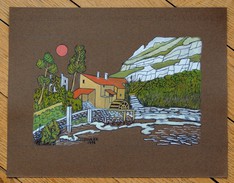 1976 - Gouache Originale De Lucien Caufournier - La Colle-sur-Loup (Alpes-Maritimes) - Moulin - FRANCO DE PORT - Altri & Non Classificati