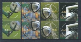 Balls And Football Boots Of European 2004. Adidas. Four Strips 2 Round Stickers. Briefmarken Kugeln Und Die Europäische - Unused Stamps