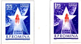 MISS192-3 - ROMANIA 1963 , LUNIK IV Dentellati E NON  ***  MNH Spazio / Geofisico. - Ongebruikt