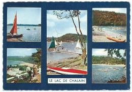 CPSM MULTIVUES LE LAC DE CHALAIN, LA PLAGE A MARIGNY, LE BAC FLOTTANT, BASE DEPARTEMENTALE DE PLEIN AIR, JURA 39 - Other & Unclassified