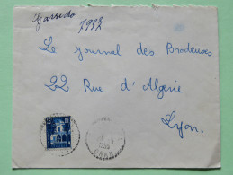 Algeria 1955 Cover Oran To Lyon France - Patio Of Bardo Museum - Lettres & Documents