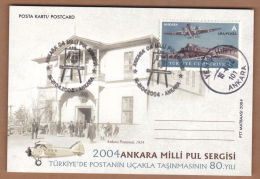 AC  -  2004 ANKARA NATIONAL STAMP EXHIBITION & 80th ANNIVERSARY OF AIRMAIL POST IN TURKEY  16 APRIL 2004 - Entiers Postaux