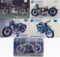 SERIE DE 5 TARJETAS DE ESTADOS UNIDOS DE MOTOS (MOTORBIKE) USA (INDIAN) NUEVAS-MINT - Motorräder