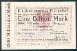 Deutschland, Germany, Stadtgemeinde Pfullendorf - 1 Billionen Mark, 1923 ! - 1 Biljoen Mark