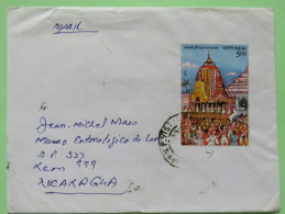 India 2010 Cover To Nicaragua - Rath Yatra Puri Horses - Braille Blind Penguins Bear Polar - Covers & Documents