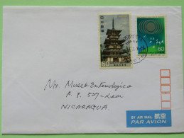 Japan 2011 Cover To Nicaragua - Temple - Birds - Brieven En Documenten