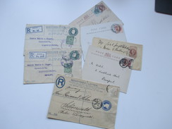 GB 1899 - 1920 Registered Letter / Postcards / Streifband! 7 Stück! Aus Einer Korrespondenz! Interessant?! - Collections