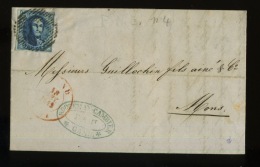 N°4 Sur Lettre Vers Mons - 1849-1850 Medallones (3/5)